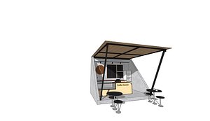 3D model Small Coffee Shop Triangle 3D Model