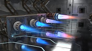 Sci Fi plasma engines and exhausts 3D model