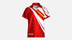 3D Men Canada Sublimated V-Neck Polo Collar Jersey