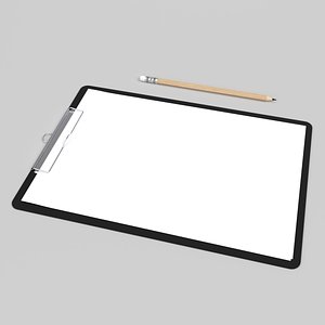 3D interior clipboard file paper