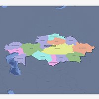 Kazakhstan Admin 1 3D Map - LatLong