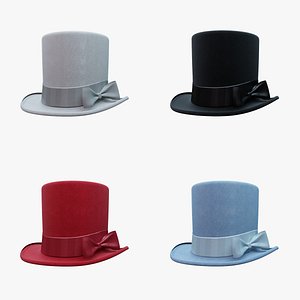 Top Hat Photorealistic PBR Low-poly 3D model