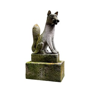 3D Fox Statue Japan Shrine