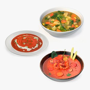 3D Soups Collection model