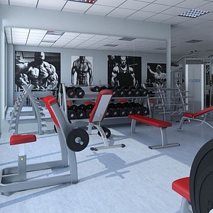 3d model big hd gym equipment