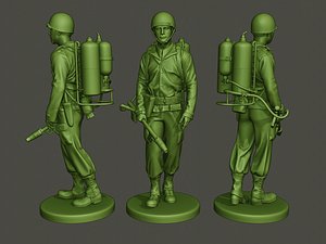 3D american soldier ww2 walk