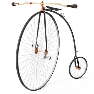 High Wheel Bicycle Rigged for Maya