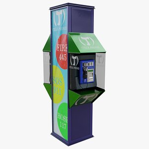 3D public phone model