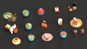 Food STL Pack 3D Printable Miniature Meals 3D model