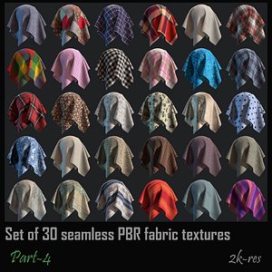Pack-4 of 30 Seamless fabric PBR Texture