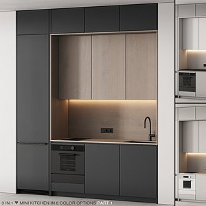 235 modern kitchen 13 mini kitchen 02 PART 1 3D model