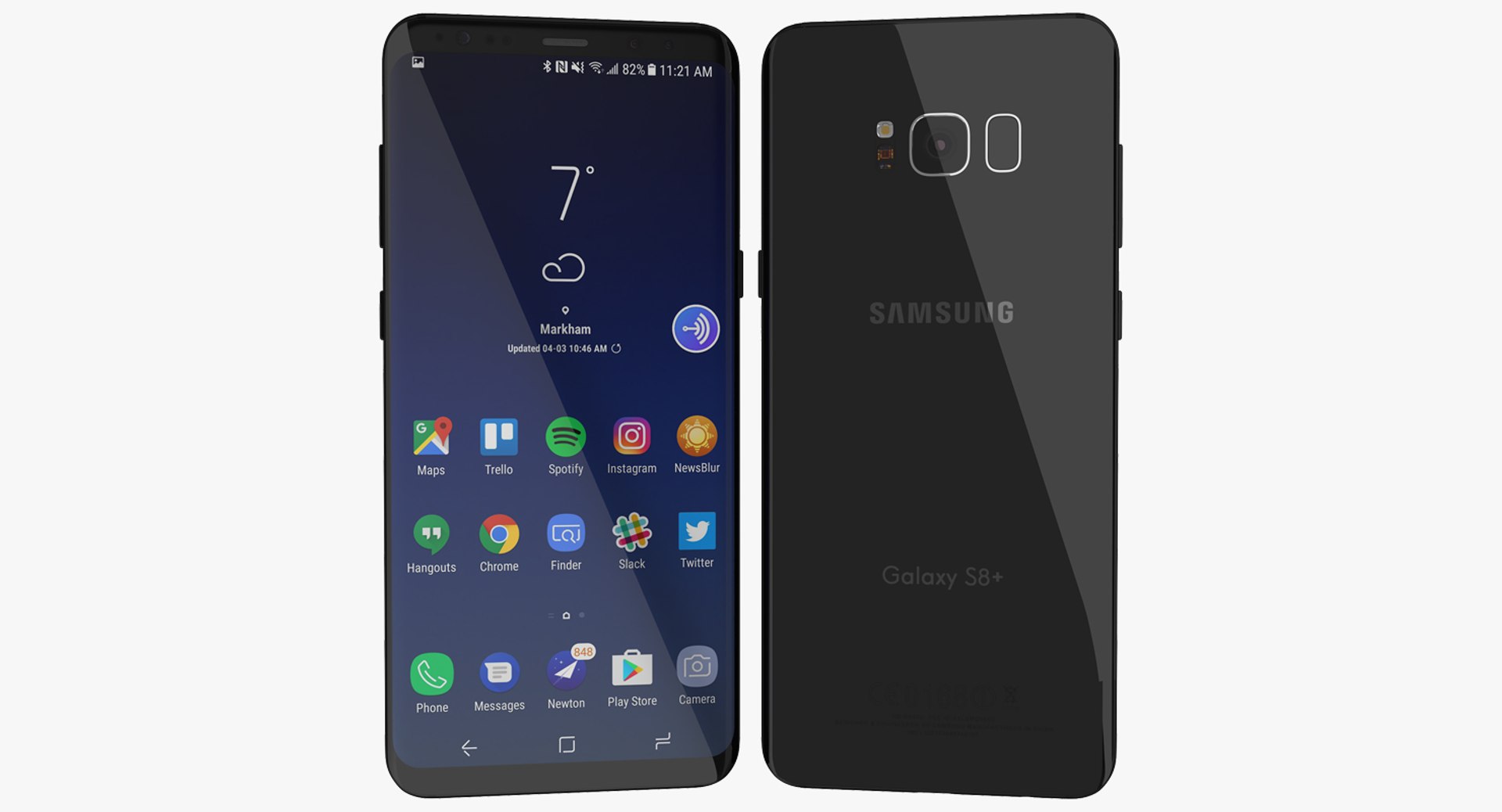 Samsung Galaxy S8 Plus Midnight Black 3D Model 3D model preview