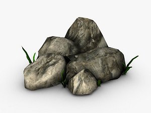 rocks plants small 3d model