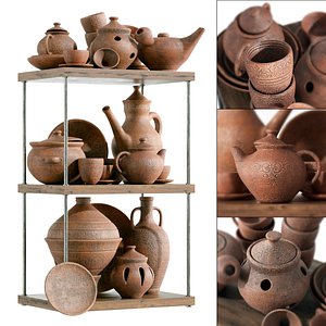 3D model dishes clay