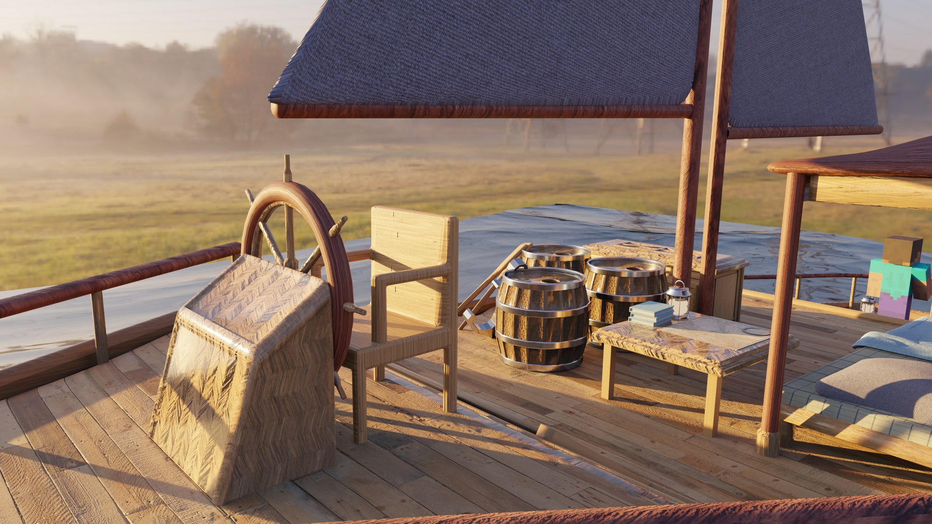 Free Old Wooden Boat Raft Model - TurboSquid 2122422