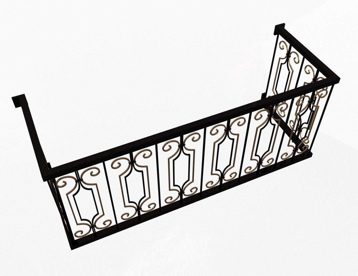Forging Iron Forged Balcony Railing Baroque Classic 02 3D Model ...