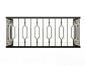 Forging Iron Forged Balcony Railing Baroque Classic 02 3D model