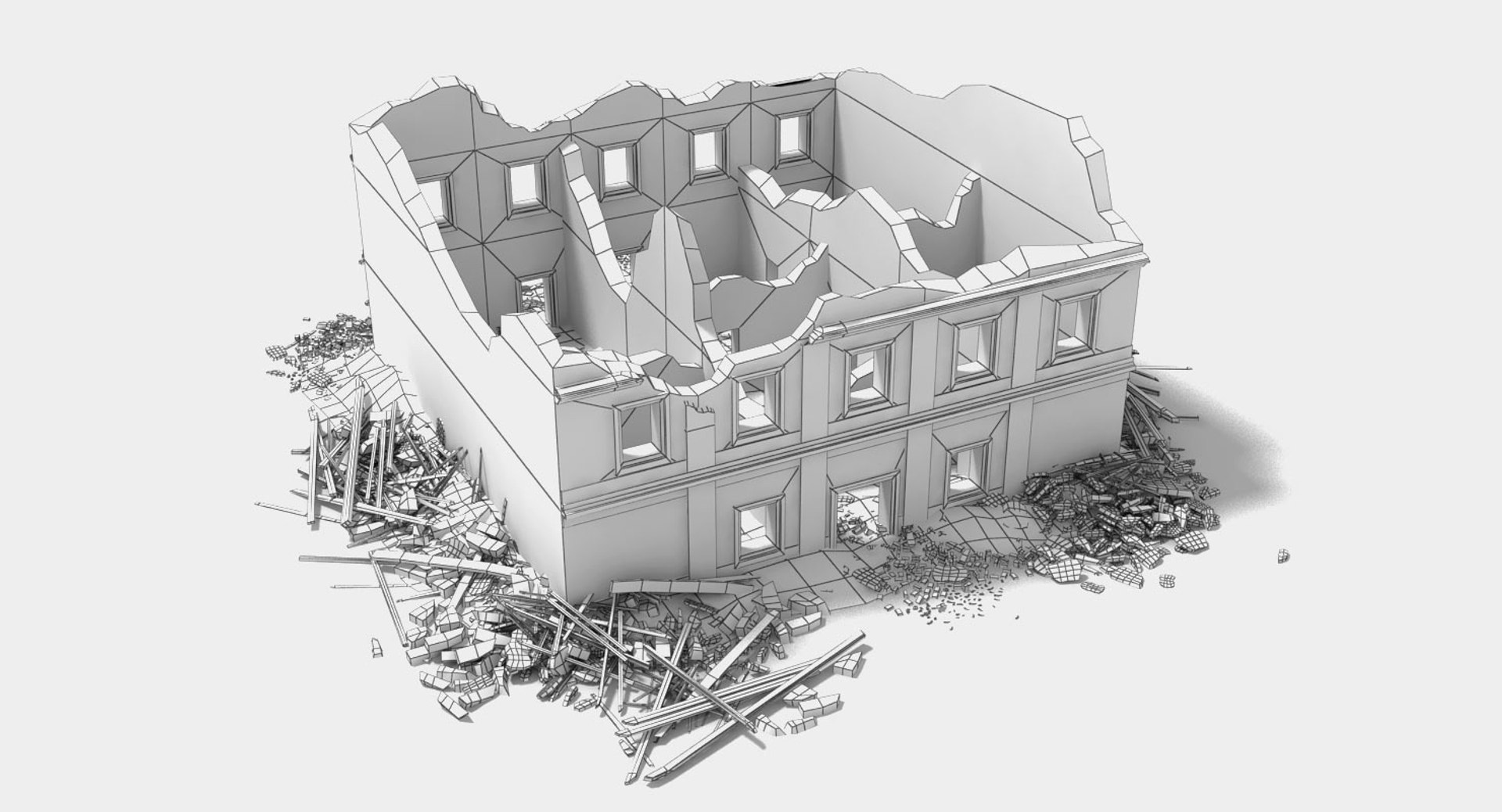Max Destroyed Ruined Building War 2