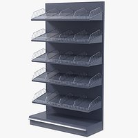 Supermarket Empty Shelf 210 Straight Inclined