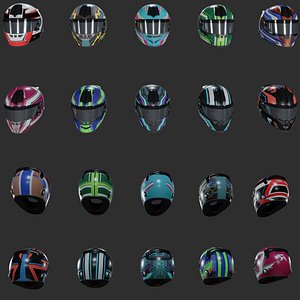 3D Racing Helmet Collection Game  Film Ready