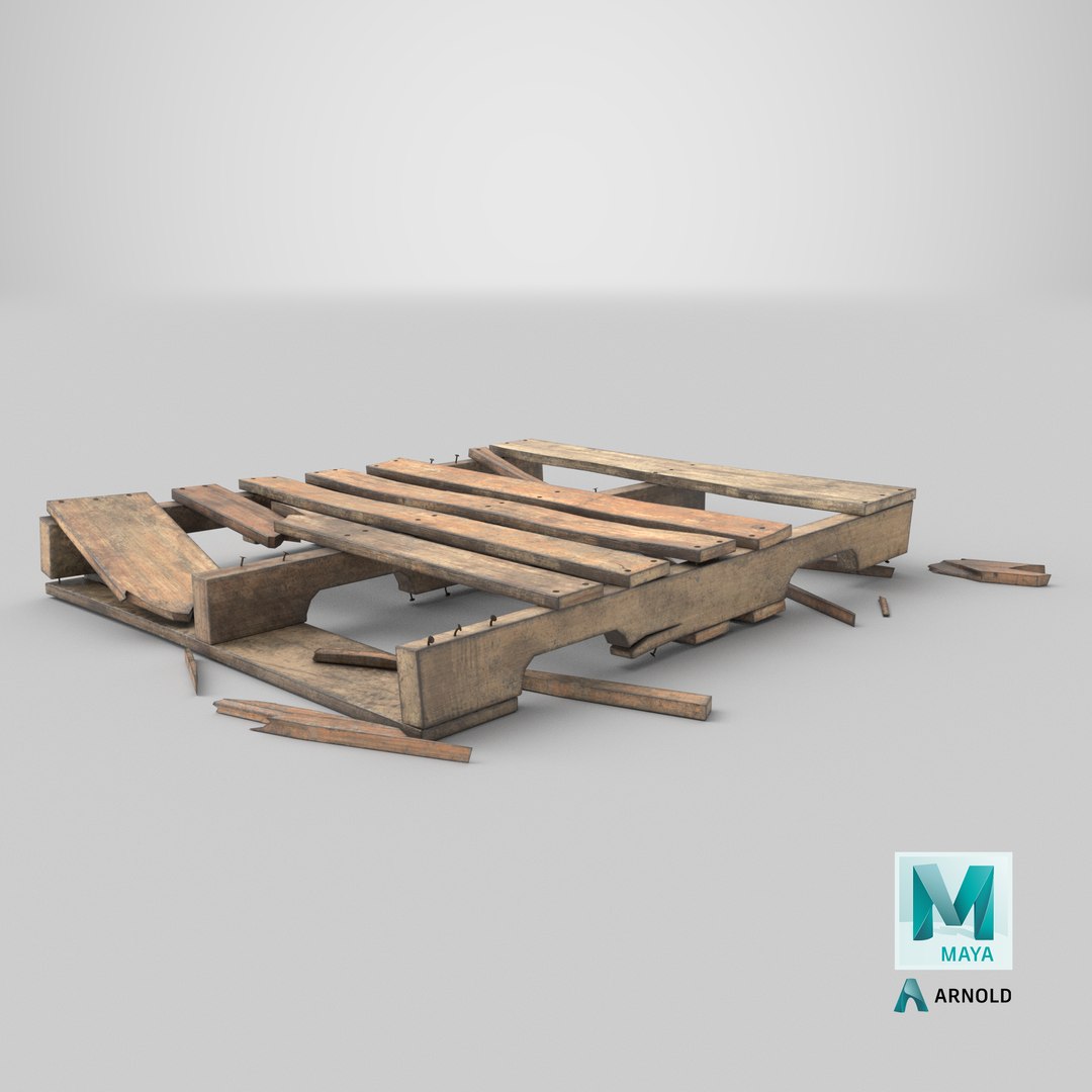 3D Wooden Pallet Damaged model https://p.turbosquid.com/ts-thumb/Le/Xok4vY/2p/stemcell_maya_arnold_render/png/1654066195/1920x1080/fit_q87/3b9b2846d2c675a285ba562e2b682f0a3d8c1c91/stemcell_maya_arnold_render.jpg