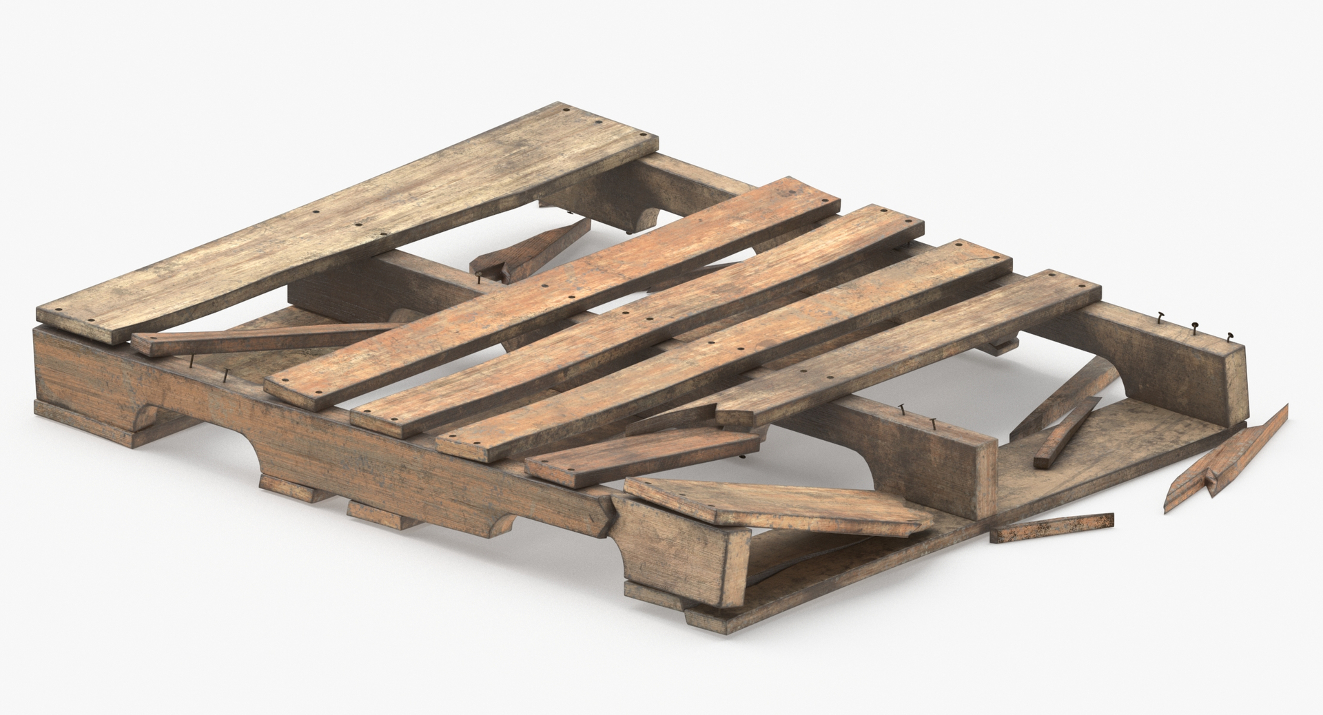 modelo 3d Palet de madera dañado TurboSquid 1869074
