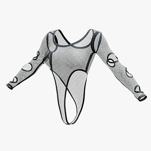 3D Lace Bodysuit model