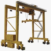 Gantry Crane RTG Low Poly