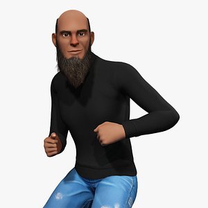 bald and bearded elderly man in sweater model