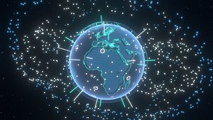 Animated Hologram Planet Earth No 3 Sci-Fi 3D Model