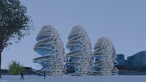 3D Futuristic Organic tower 3D model