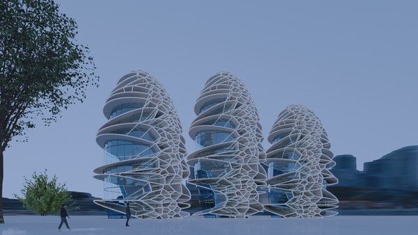 modelo 3d 3D Futuristic Organic tower - TurboSquid 2025503