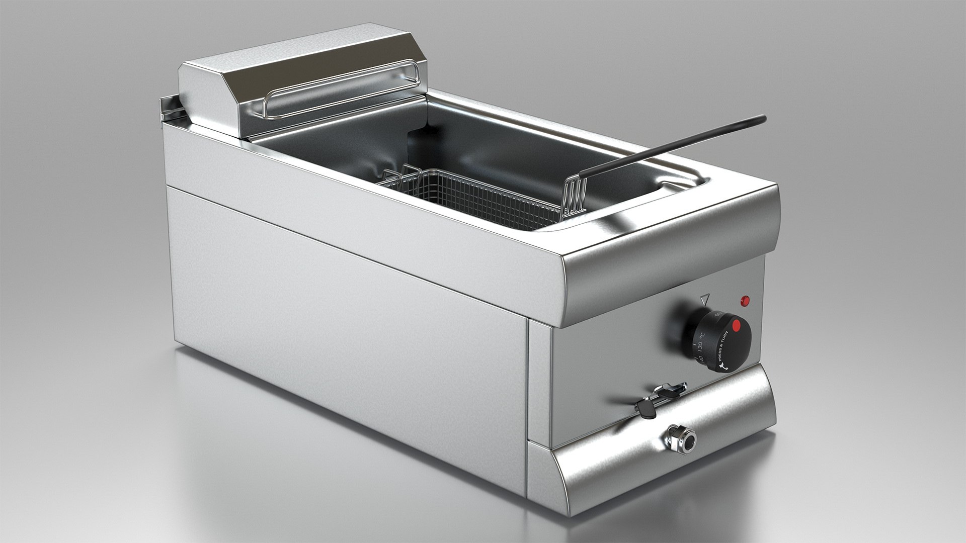 Inox Electric Fryer 3D model preview