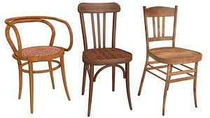 Wooden chair Collection 3D