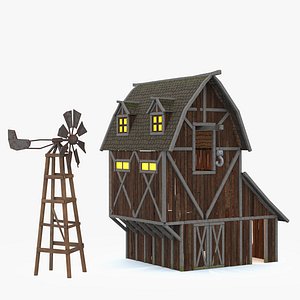 Barn and Windmill