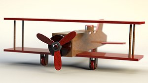 3D wooden biplane toy