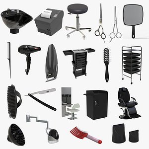 3D hairdresser accessories equipments hair