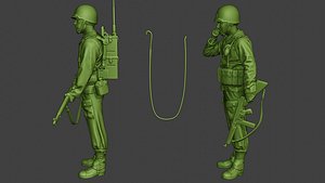 3D model american soldier ww2 engineer