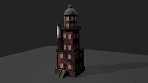 Steampunk Residence 6 floors 3D model