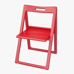 3d model realistic contemporary plastic folding chair