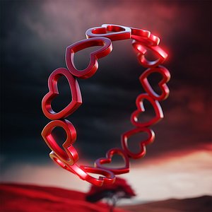 3D Romantic Eternal Love Heart Ring 77