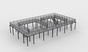 industrial metal platform 3D model model
