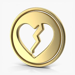 Broken Heart Symbol Gold model