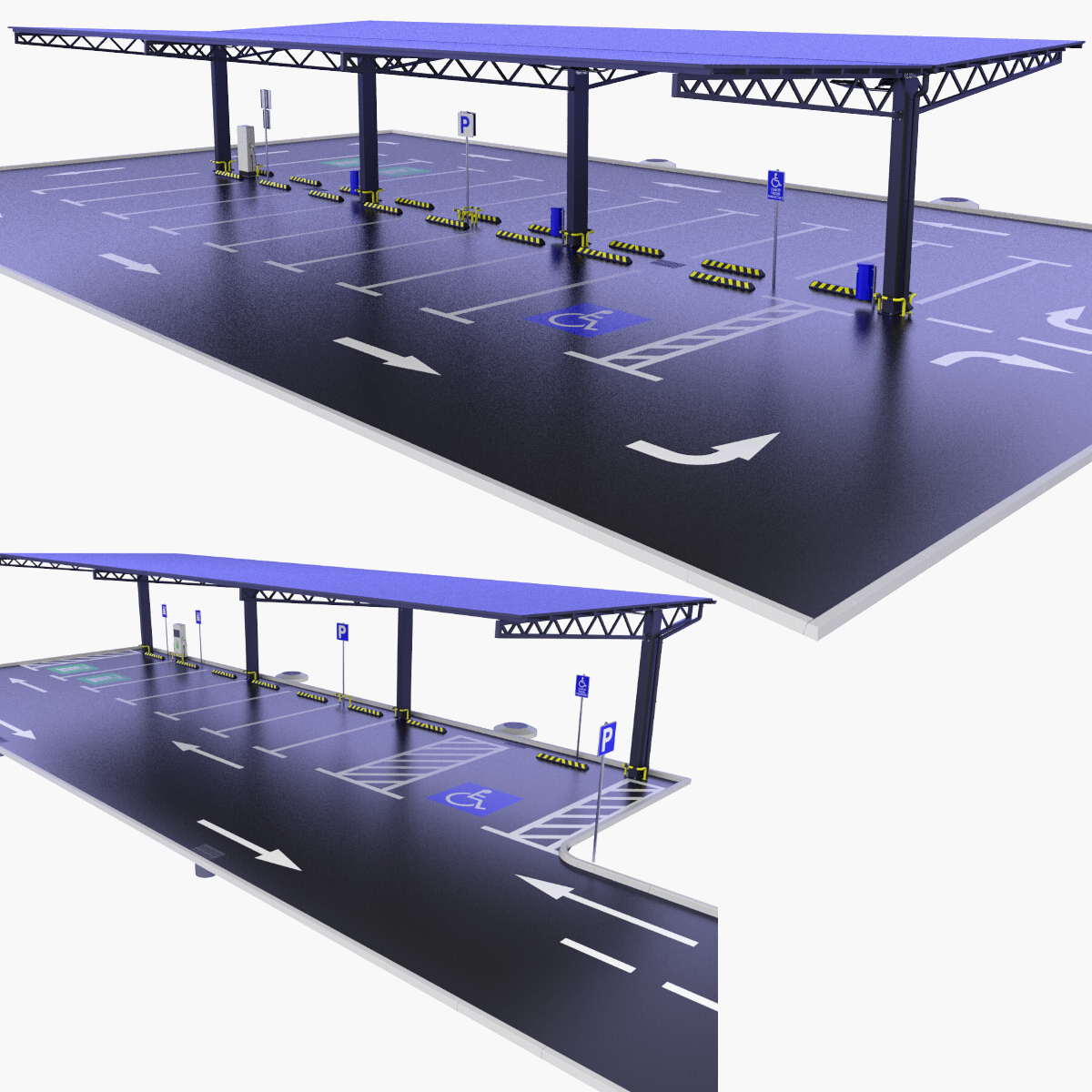 modelo 3d Estacionamientos de vehículos y EV SET v5 - TurboSquid 2405940