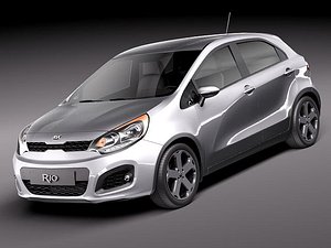 3d model kia rio 2012 5door