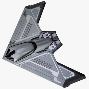 3D Sci-Fi Stealth Bomber PBR model