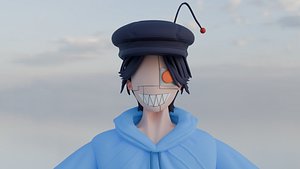 Robot Boy 3D Character Game Ready Rigged Low Poly PBR textured 3D model