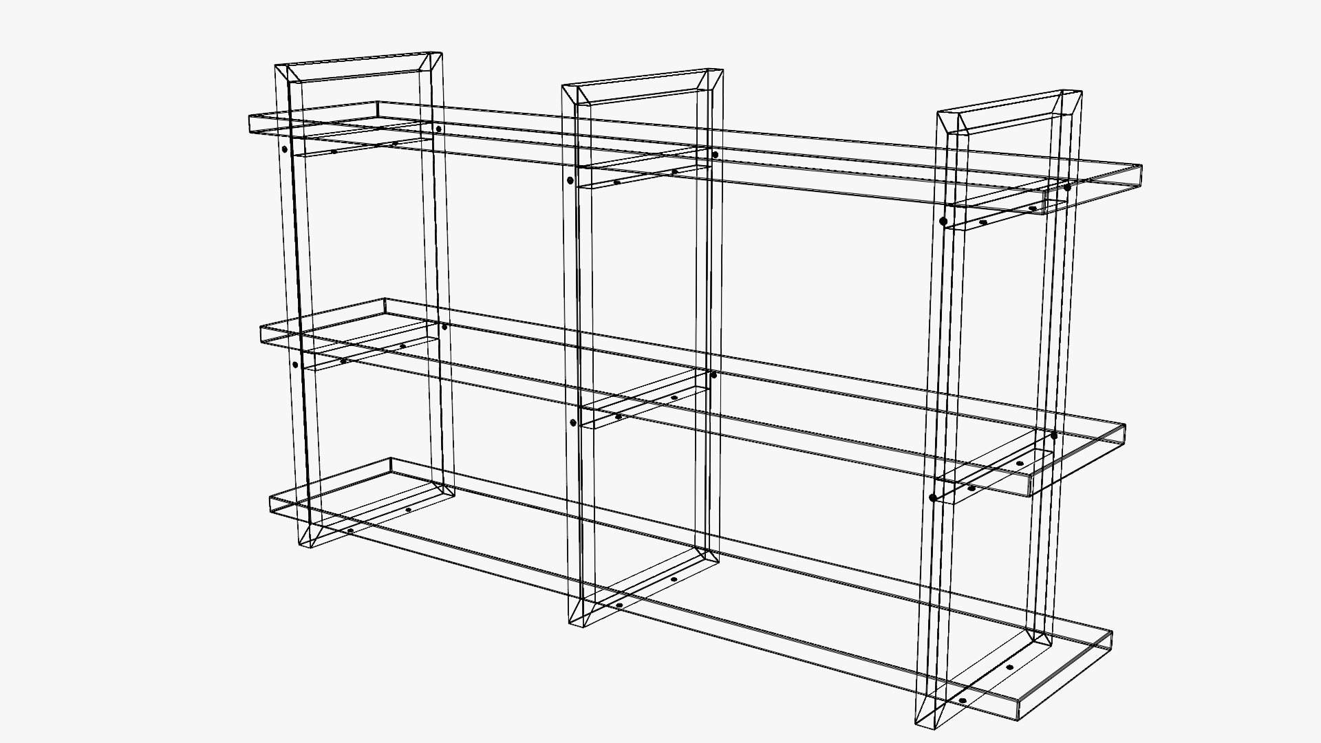 3D 3 tier wall shelf model TurboSquid 2062087