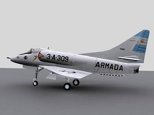 3d model argentina skyhawk malvinas
