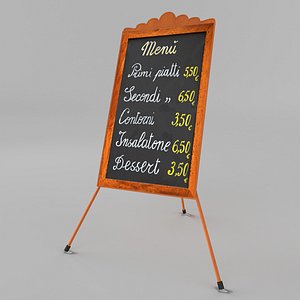 3D menu board model